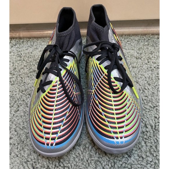 NEW ADIDAS PREDATOR EDGE.3 TF SOCCER FOOTBALL TURF CLEATS SILVER BLACK 9.5 - Picture 3 of 6